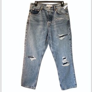 TOPSHOP denim ripped Jean high rise  (30)